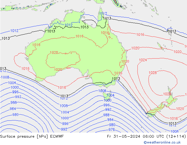 Surface pressure ECMWF Fr 31.05.2024 06 UTC