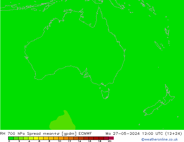 RH 700 hPa Spread ECMWF Mo 27.05.2024 12 UTC