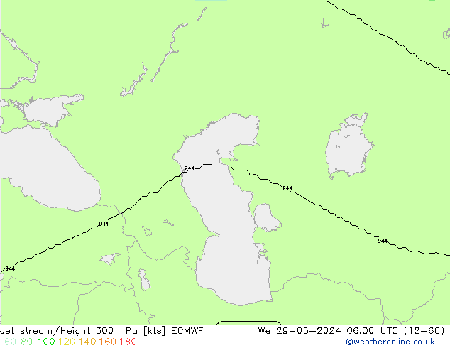 Jet stream/Height 300 hPa ECMWF We 29.05.2024 06 UTC