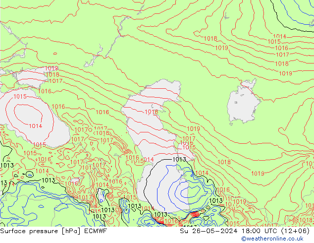 ciśnienie ECMWF nie. 26.05.2024 18 UTC