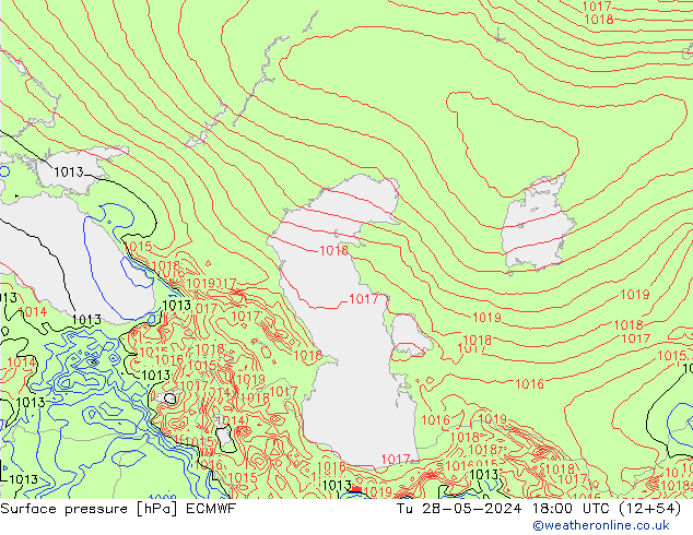 ciśnienie ECMWF wto. 28.05.2024 18 UTC