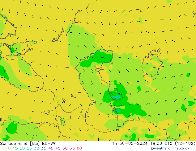 Rüzgar 10 m ECMWF Per 30.05.2024 18 UTC