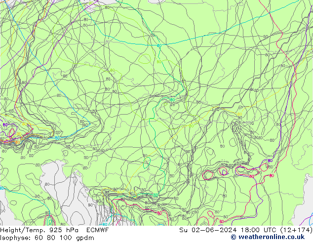 Géop./Temp. 925 hPa ECMWF dim 02.06.2024 18 UTC