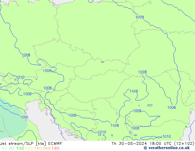Jet stream/SLP ECMWF Th 30.05.2024 18 UTC