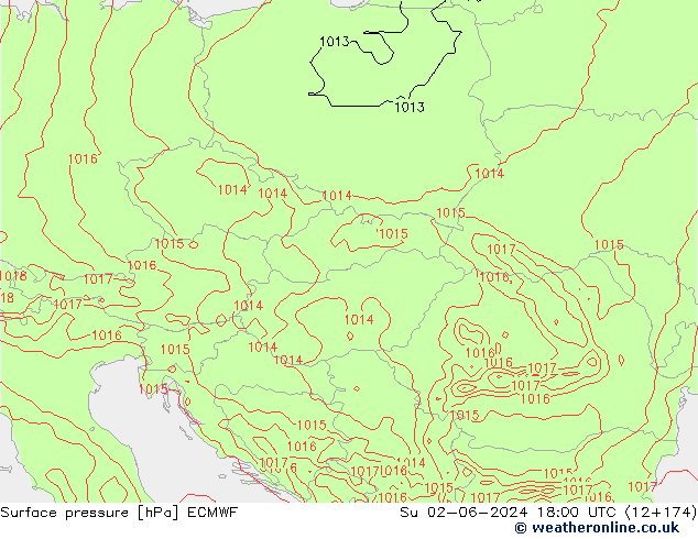 Pressione al suolo ECMWF dom 02.06.2024 18 UTC