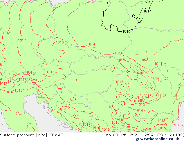 Luchtdruk (Grond) ECMWF ma 03.06.2024 12 UTC