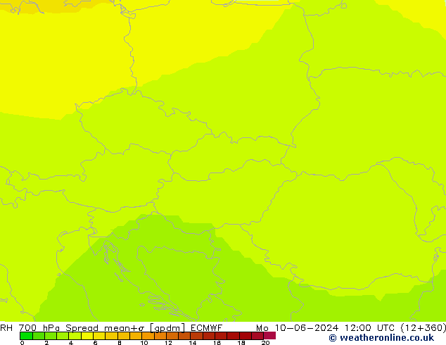 RH 700 hPa Spread ECMWF  10.06.2024 12 UTC