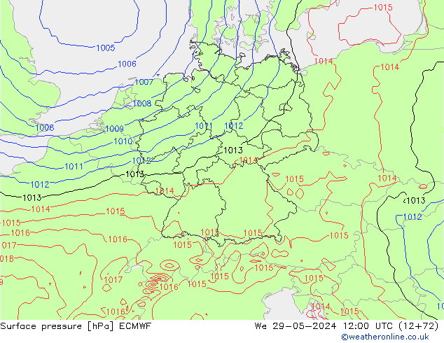 ciśnienie ECMWF śro. 29.05.2024 12 UTC