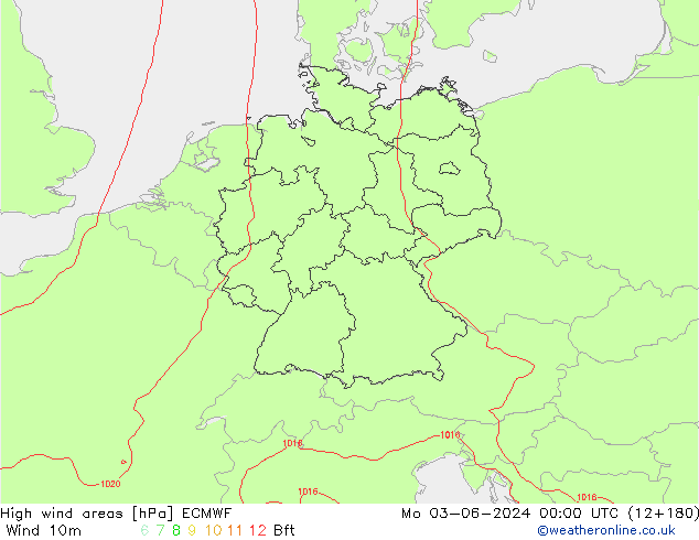 High wind areas ECMWF  03.06.2024 00 UTC