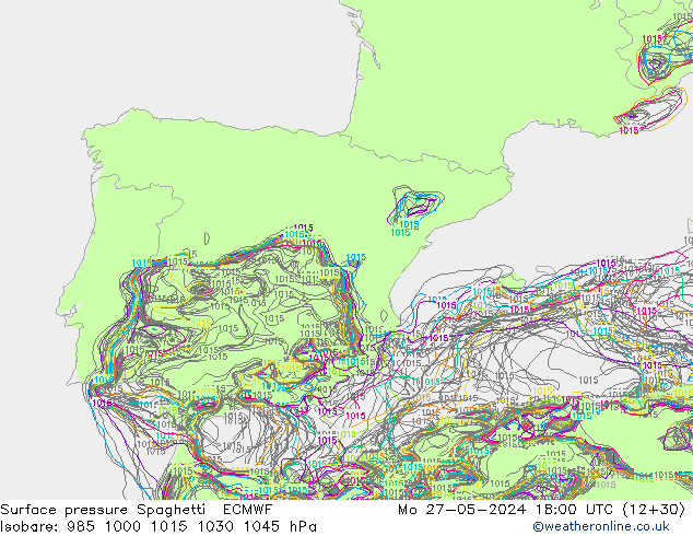 Yer basıncı Spaghetti ECMWF Pzt 27.05.2024 18 UTC