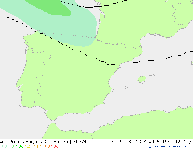 Corrente a getto ECMWF lun 27.05.2024 06 UTC