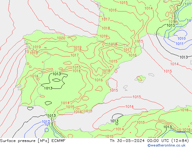 ciśnienie ECMWF czw. 30.05.2024 00 UTC