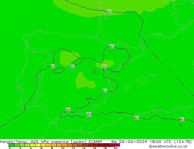 Height/Temp. 925 гПа ECMWF ср 29.05.2024 18 UTC