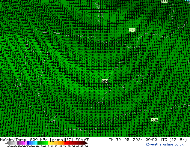 Height/Temp. 500 hPa ECMWF Th 30.05.2024 00 UTC