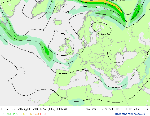 Straalstroom ECMWF zo 26.05.2024 18 UTC