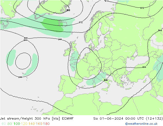 Straalstroom ECMWF za 01.06.2024 00 UTC