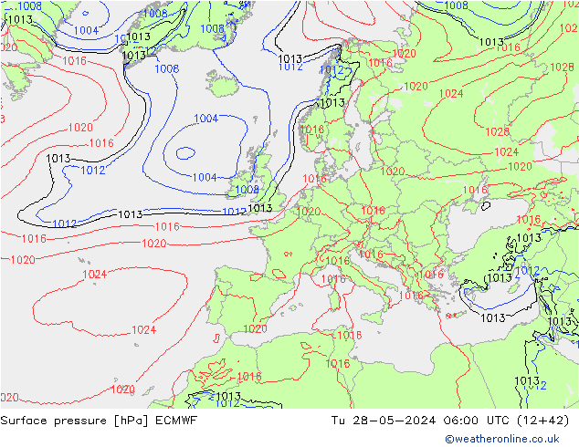 Pressione al suolo ECMWF mar 28.05.2024 06 UTC