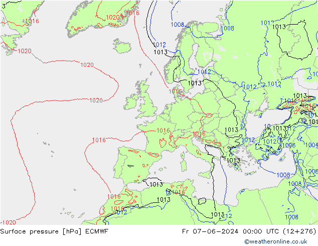 Yer basıncı ECMWF Cu 07.06.2024 00 UTC