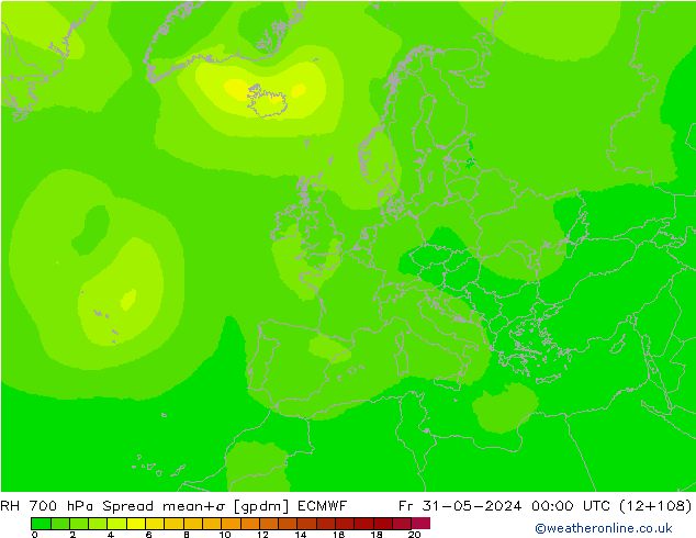 RH 700 hPa Spread ECMWF Fr 31.05.2024 00 UTC