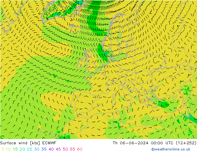 Bodenwind ECMWF Do 06.06.2024 00 UTC