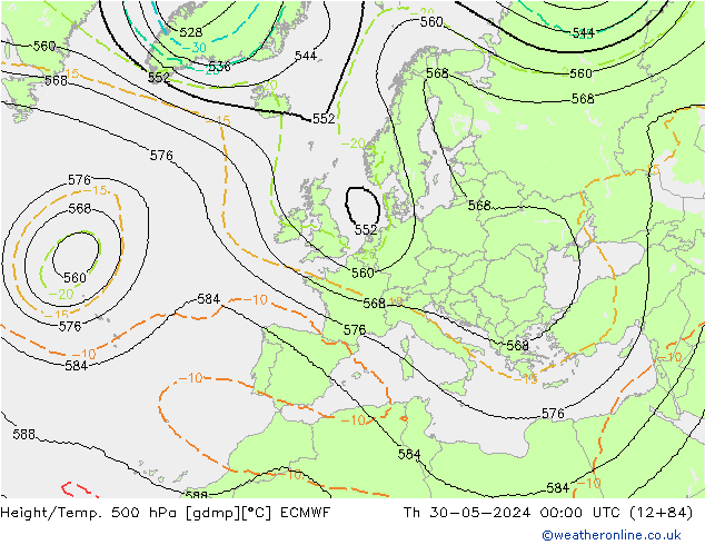 Géop./Temp. 500 hPa ECMWF jeu 30.05.2024 00 UTC