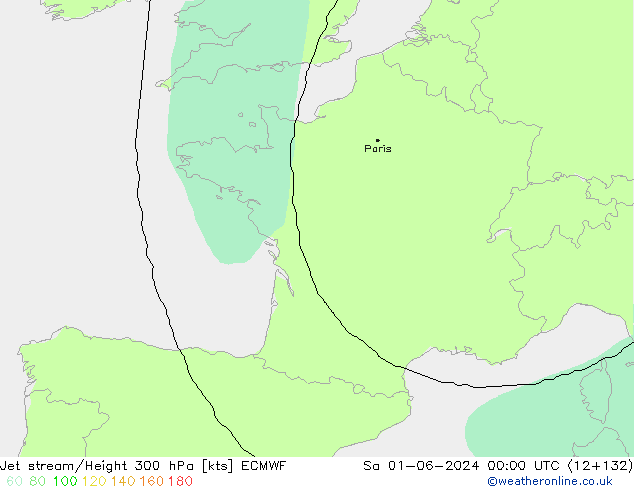 Jet stream/Height 300 hPa ECMWF Sa 01.06.2024 00 UTC