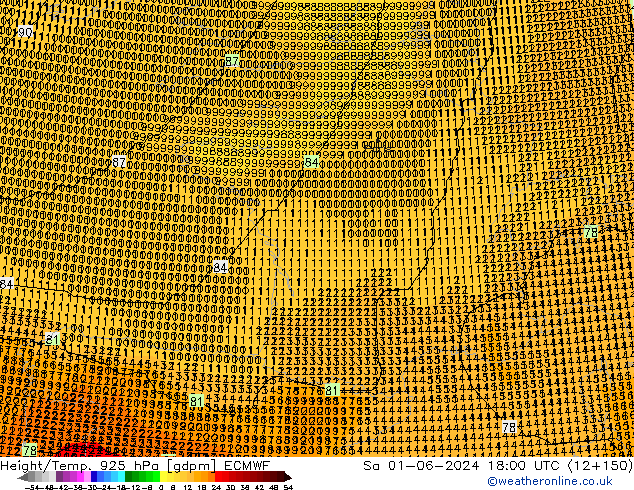 Height/Temp. 925 hPa ECMWF  01.06.2024 18 UTC