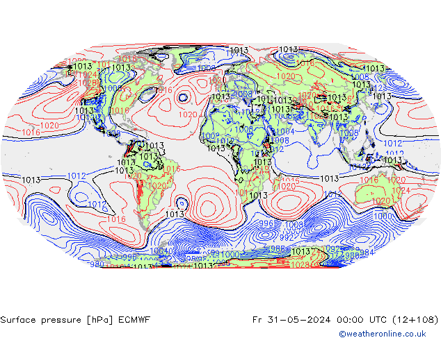 pression de l'air ECMWF ven 31.05.2024 00 UTC