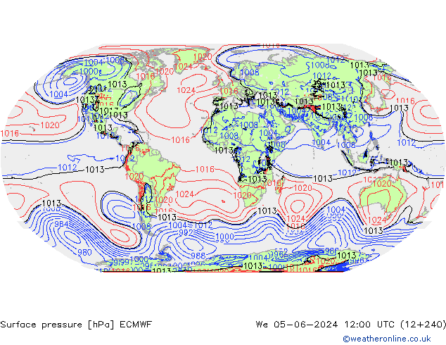 Yer basıncı ECMWF Çar 05.06.2024 12 UTC