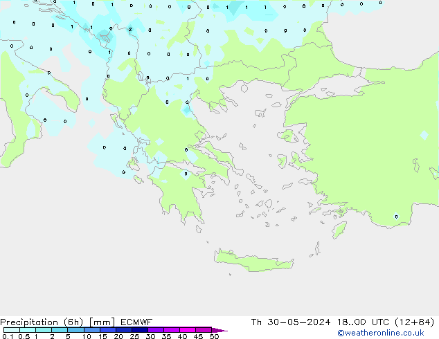 Yağış (6h) ECMWF Per 30.05.2024 00 UTC