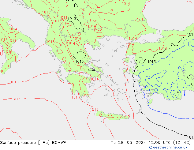 pression de l'air ECMWF mar 28.05.2024 12 UTC