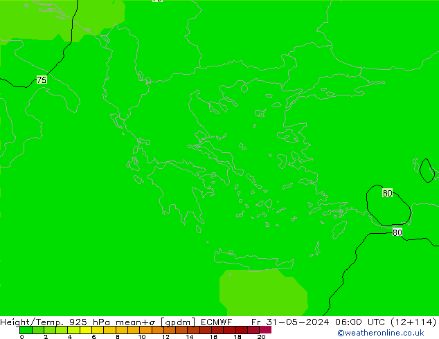 Géop./Temp. 925 hPa ECMWF ven 31.05.2024 06 UTC