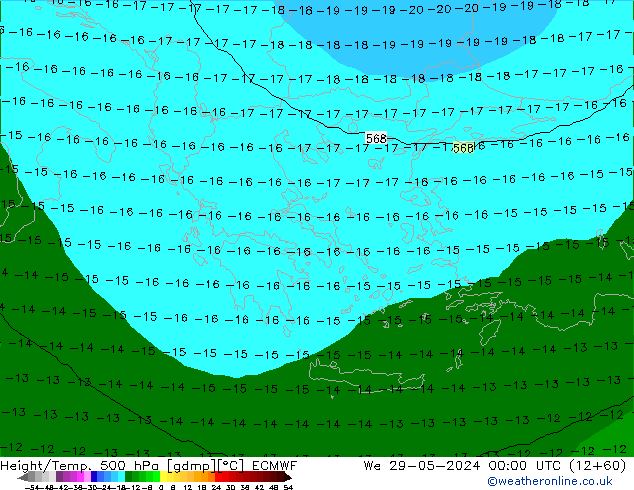 Yükseklik/Sıc. 500 hPa ECMWF Çar 29.05.2024 00 UTC