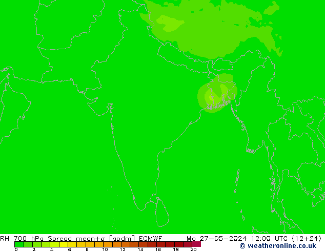 RH 700 hPa Spread ECMWF Mo 27.05.2024 12 UTC