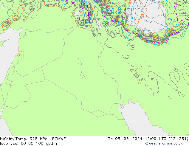Height/Temp. 925 hPa ECMWF czw. 06.06.2024 12 UTC
