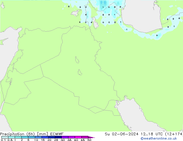 Précipitation (6h) ECMWF dim 02.06.2024 18 UTC