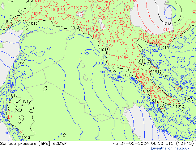 Surface pressure ECMWF Mo 27.05.2024 06 UTC