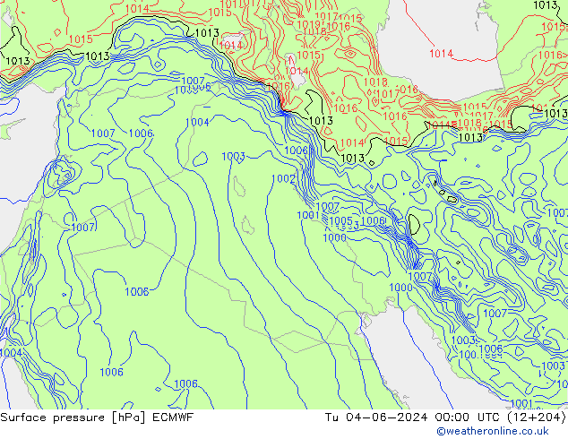 pression de l'air ECMWF mar 04.06.2024 00 UTC