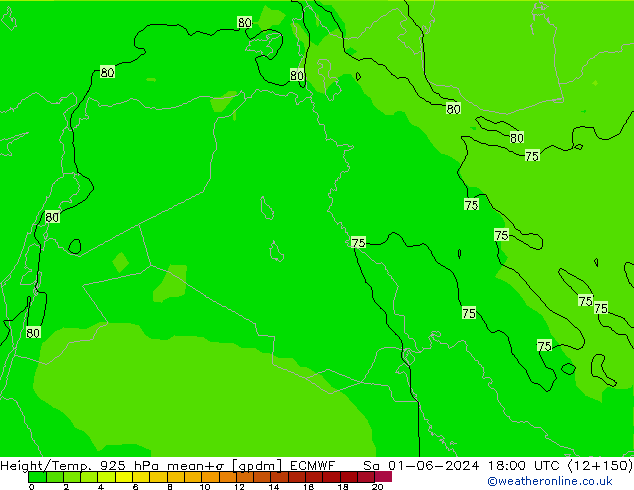 Height/Temp. 925 гПа ECMWF сб 01.06.2024 18 UTC