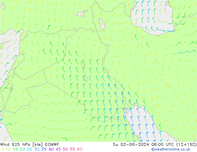 Wind 925 hPa ECMWF zo 02.06.2024 06 UTC