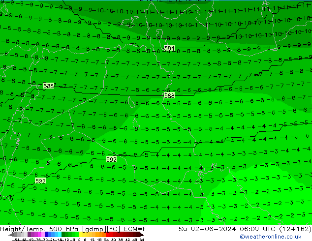 Height/Temp. 500 hPa ECMWF Su 02.06.2024 06 UTC