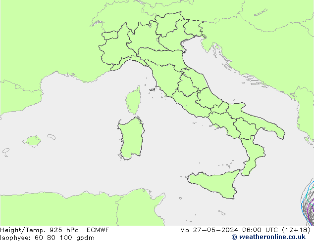 Height/Temp. 925 hPa ECMWF lun 27.05.2024 06 UTC