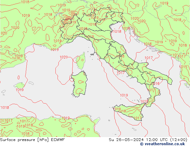 Surface pressure ECMWF Su 26.05.2024 12 UTC