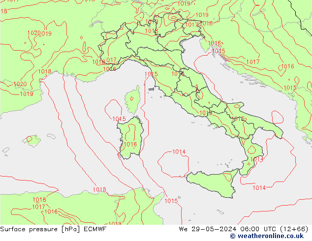 ciśnienie ECMWF śro. 29.05.2024 06 UTC