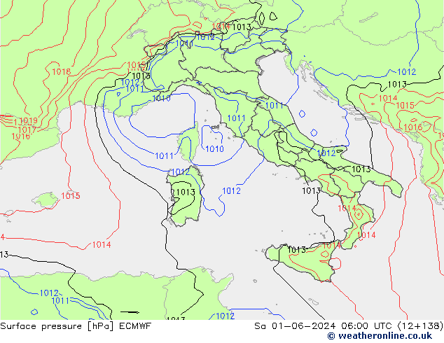 Yer basıncı ECMWF Cts 01.06.2024 06 UTC