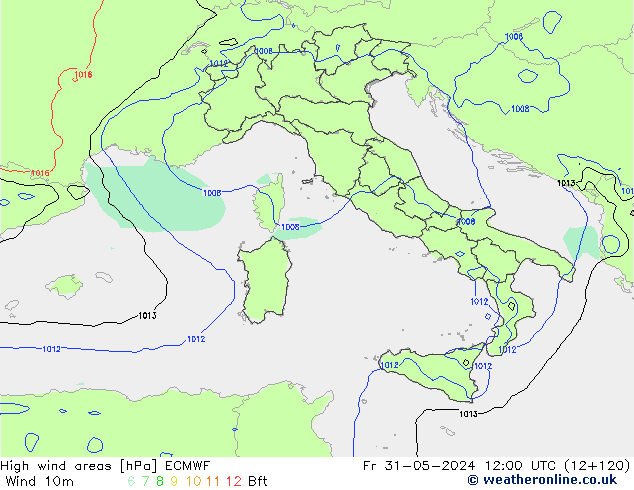 Windvelden ECMWF vr 31.05.2024 12 UTC