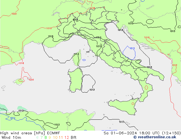 Windvelden ECMWF za 01.06.2024 18 UTC