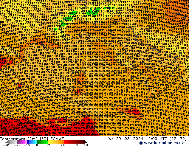 Temperature (2m) ECMWF St 29.05.2024 12 UTC