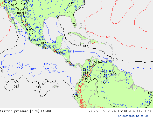 pressão do solo ECMWF Dom 26.05.2024 18 UTC