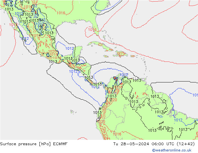 ciśnienie ECMWF wto. 28.05.2024 06 UTC